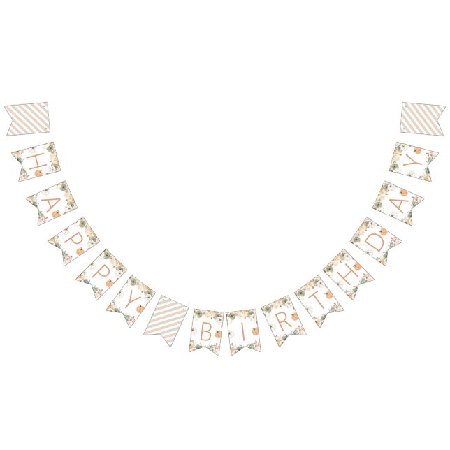 Bandeirinha Pumpkin Happy Birthday Banner (Todos)