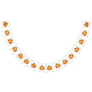 Bandeirinha Pumpkin Laranja de Queda de Aquarela