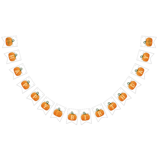 Bandeirinha Pumpkin Laranja de Queda de Aquarela (Todos)