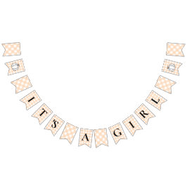 Bandeirinha Pumpkin Peach Gingham É Uma Garota Cozinhando Band