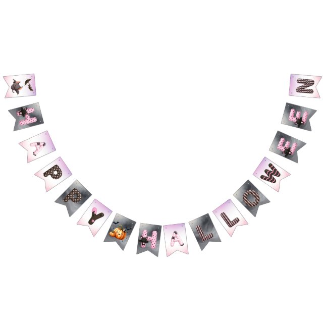 Bandeirinha Pumpkins da bruxa do Halloween encantadora (Todos)