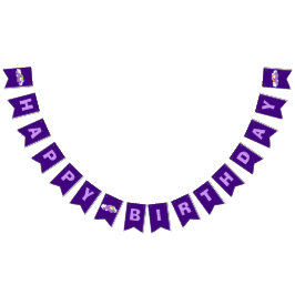 Bandeirinha Purple Happy Birthday - Partido Arco-Íris