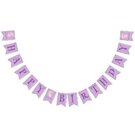 Bandeirinha Purple Spooky One Ghost Happy Birthday Halloween