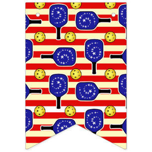 Bandeirinha Quarto de julho Bolas Amarelas Vermelhas Brancas A