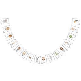 Bandeirinha Quatro safari selvagem 4º aniversário