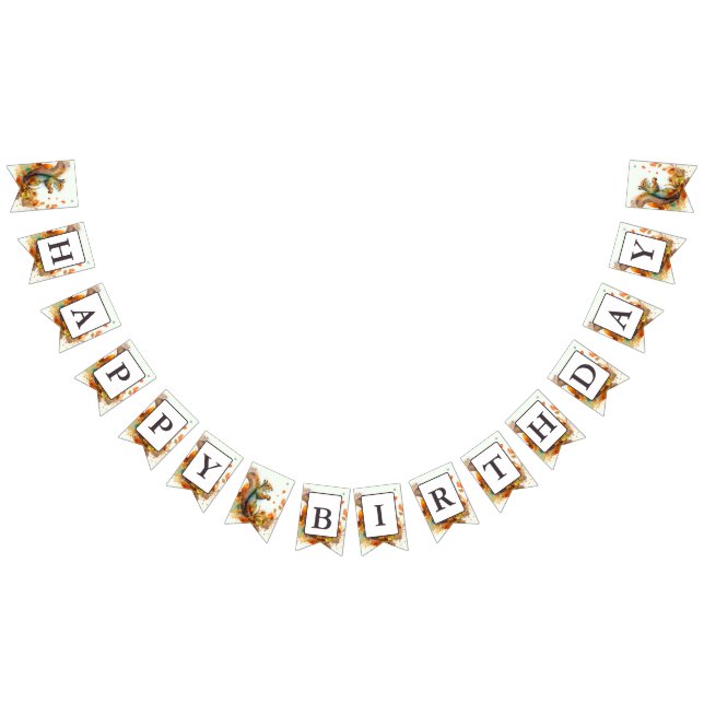 Bandeirinha Queda do Esquilo de Aquarela das Vibes - Aniversár (Todos)