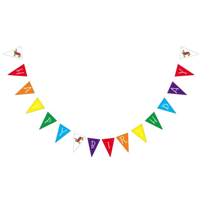 Bandeirinha Rainbow Donkey Pinata Piñata Fiesta Party Animal (Todos)