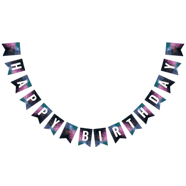 Bandeirinha Rainbow Galaxy Birthday (Todos)