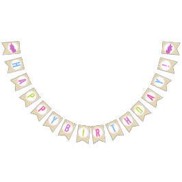 Bandeirinha Rapariga Dinossauro Banner Rosa Dinossauro Banner 