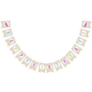 Bandeirinha Rapariga Dinossauro Banner Rosa Dinossauro Banner