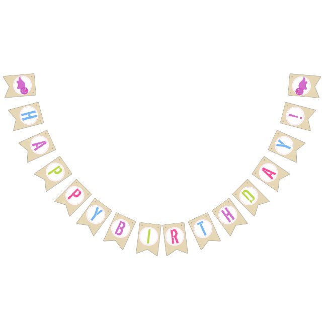 Bandeirinha Rapariga Dinossauro Banner Rosa Dinossauro Banner  (Todos)