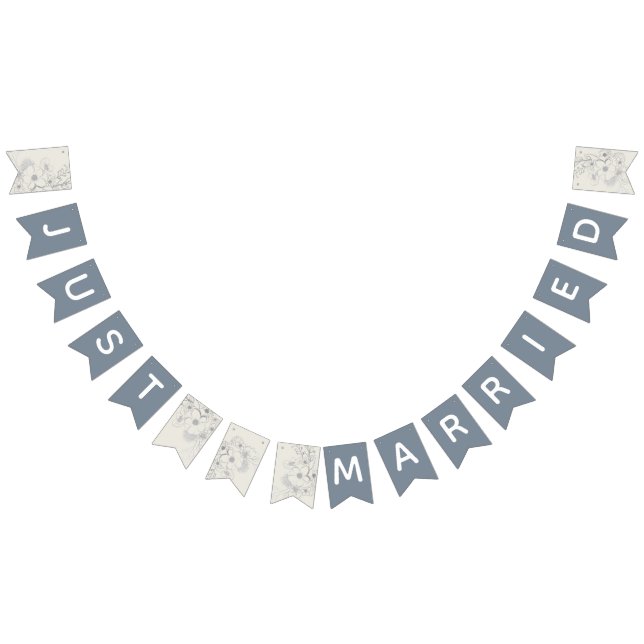 Bandeirinha Recem casados Dusty Blue Wedding Garland (Todos)
