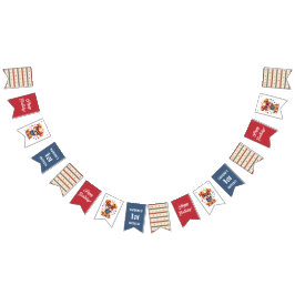 Bandeirinha Red Blue Stripes Doggy Party