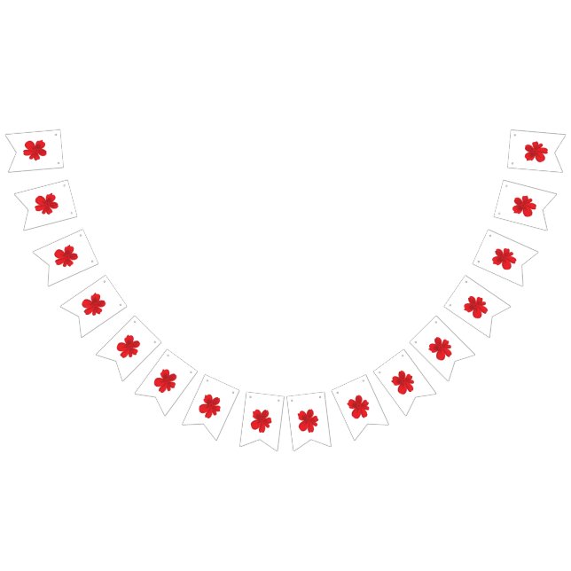 Bandeirinha Red Flower Vintage Art ・ Bold Retro Design (Todos)