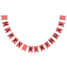 Bandeirinha Red Gingham HAPPY Banner DE ANIVERSÁRIO