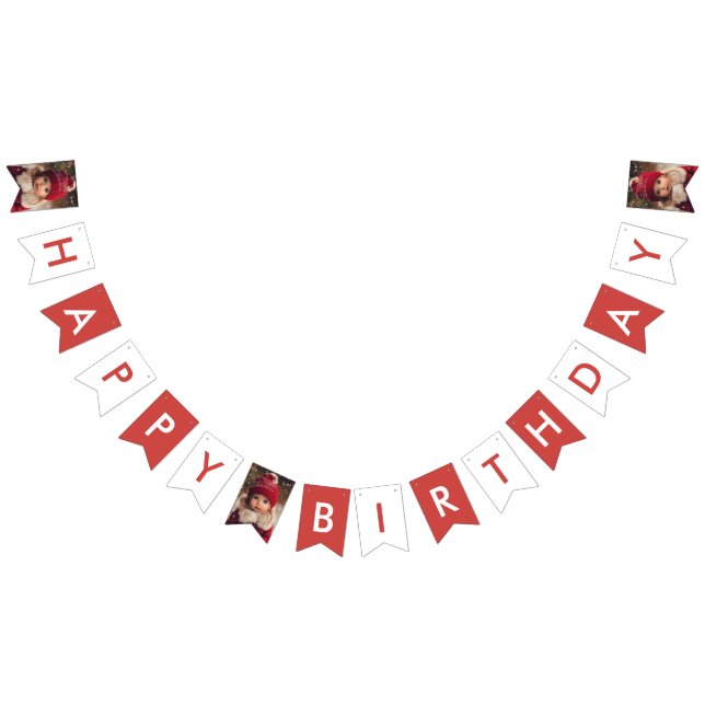 Bandeirinha Red Winter Bear & Snowmen Parabéns (Todos)