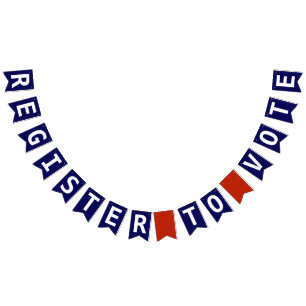 Bandeirinha Registre-se para Votar Branco Vermelho e Patriótic