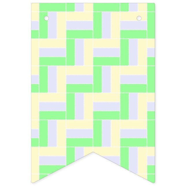 Bandeirinha Retângulos de Pastel Linhas Brancas Padrão (Primeira Bandeira)