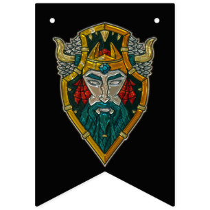 Bandeirinha Retrato Metálico de Idade de Viking
