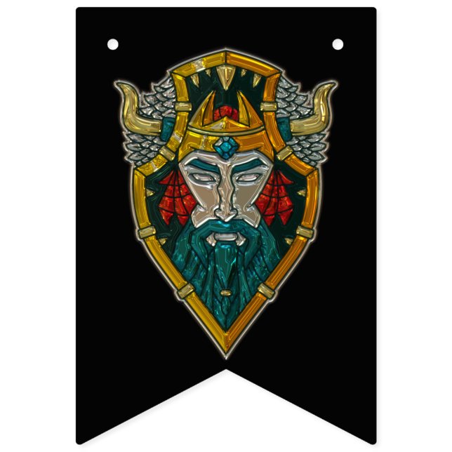 Bandeirinha Retrato Metálico de Idade de Viking (Primeira Bandeira)