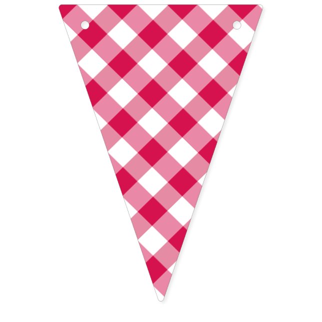 Bandeirinha Retro Gingham Raspberry  (Primeira Bandeira)