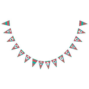 Bandeirinha Rhombus e outras formas sobre fundo azul