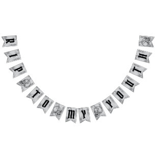 Bandeirinha RIP para meu Funeral Juvenil Themed Birthday Banne