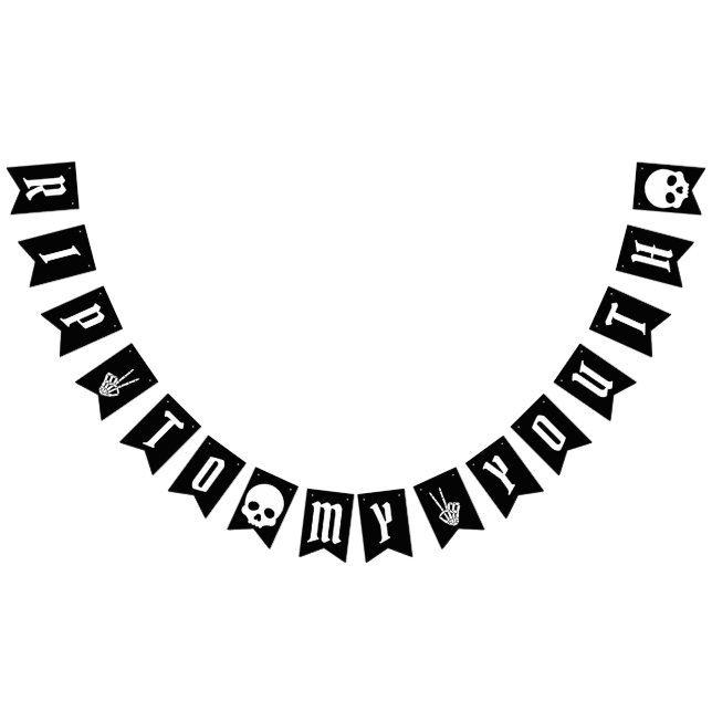 Bandeirinha RIP para minha faixa de esqueleto do esqueleto jov (Todos)