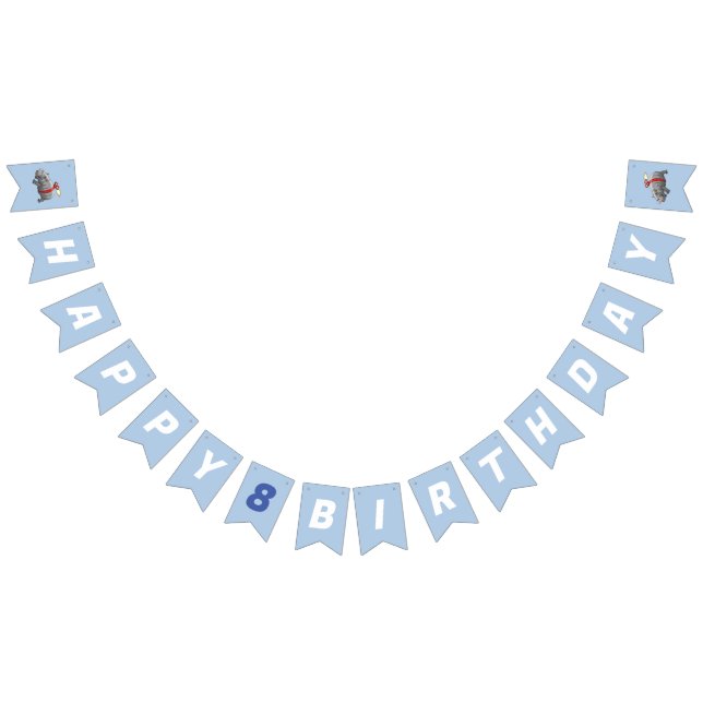 Bandeirinha Rocket Hippo Birthday (Todos)