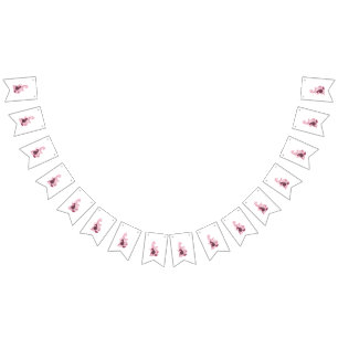 Bandeirinha Rodovalho Floral Rosa ・ Arte de Bordado Elegante