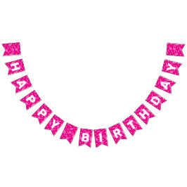 Bandeirinha Rosa brilhante Eu adoro tênis, personalizável