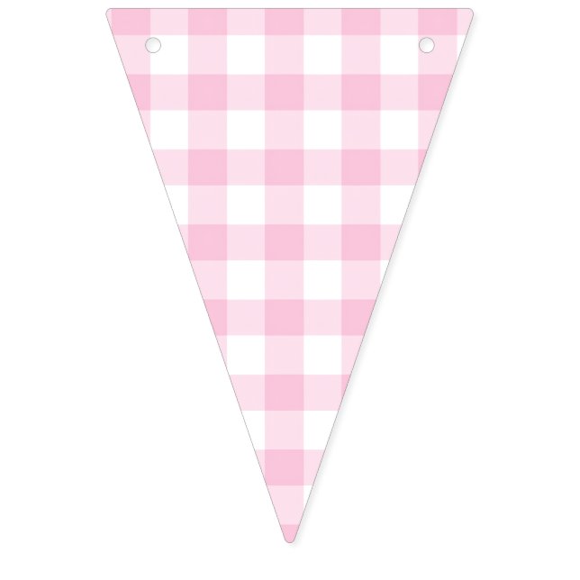 Bandeirinha Rosa claro Clássica Gingham (Primeira Bandeira)