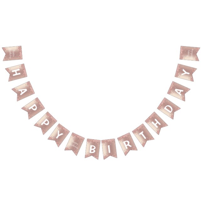 Bandeirinha Rosa Dourado Blush Glitter Drives - Parabéns (Todos)