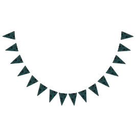 Bandeirinha Rosa Gótica Teal Preta Elegante Casamento
