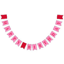 Rosa Vibrante Vermelho Chique Feliz Aniversário