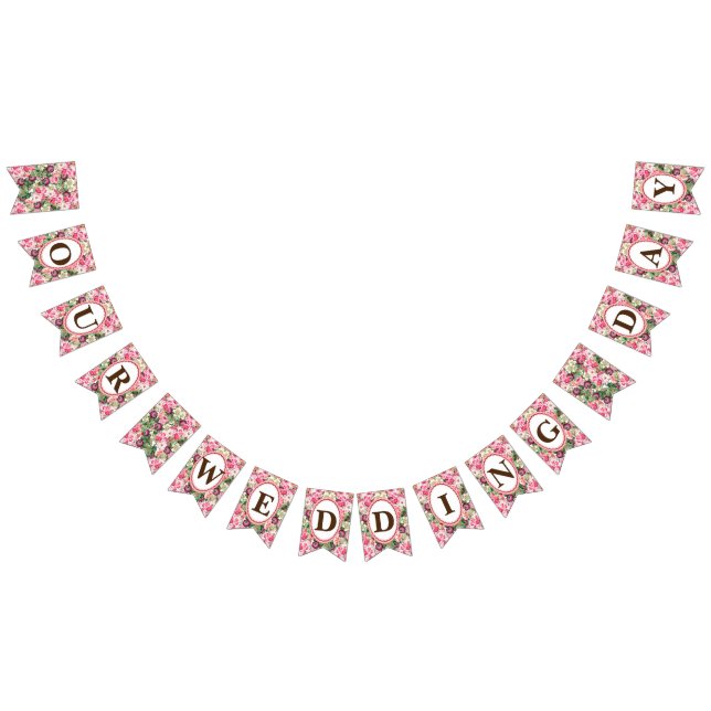 Bandeirinha Rosas Brancos Florais Nossos Casamentos (Todos)