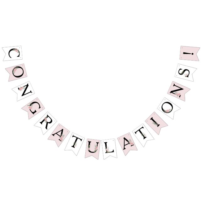 Bandeirinha Rosas Rosa PARABÉNS! Festa Personalizável (Todos)