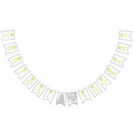 Bandeirinha Rosas verdes, remendo de fotos do chá de panela