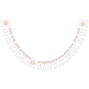 Bandeirinha Rosquinha Feliz Aniversário Banner Aqua