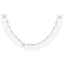 Bandeirinha Rosquinha Feliz Aniversário Banner Azul