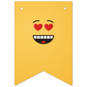 Bandeirinha Rosto sorridente com olhos em forma de coração