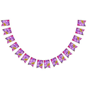Bandeirinha Roxo customizável & abstrato do feliz aniversario