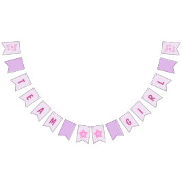 Bandeirinha Roxo do Lilac da menina da equipe com estrelas