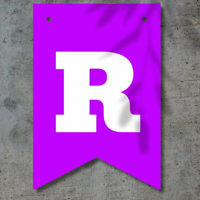 Bandeirinha Roxo Neon e Cor Branca | Personalizar  (Criador carregado)