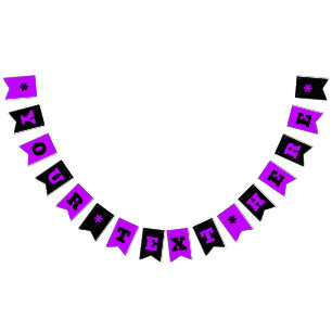 Bandeirinha Roxo Neon e Cor Preta Personalizar