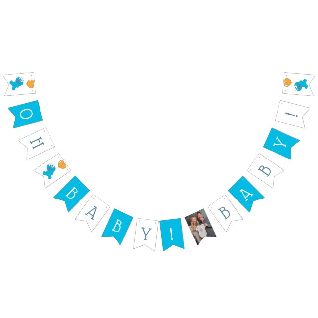 Bandeirinha Rua Sésamo | Chá de fraldas de Monstro de Cookies (Todos)