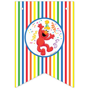 Bandeirinha Rua Sésamo Elmo - Arco-íris Aniversário