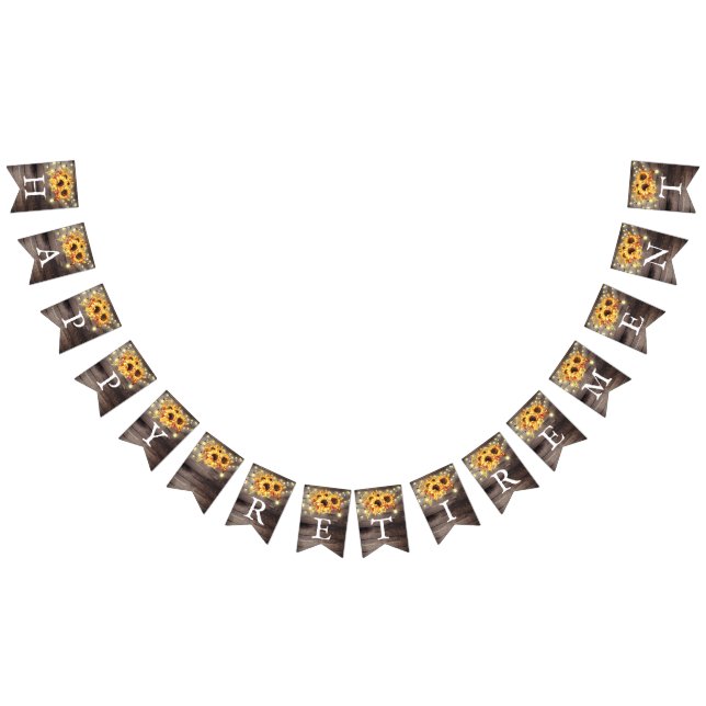 Bandeirinha Russo Sunflower String Lights Retirement Party (Todos)