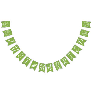 Bandeirinha Rustic Greenery Recem casados de Vinha de Casame