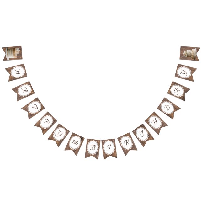 Bandeirinha Rustic Lace Country Birthday (Todos)